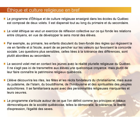 Éthique et culture religieuse Éthique et culture religieuse