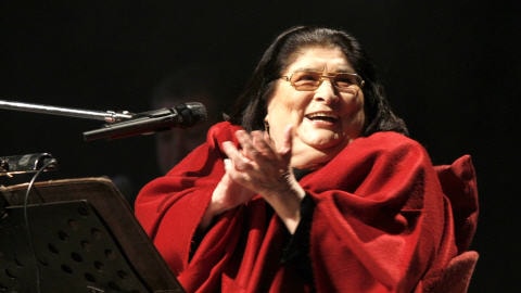 Photo d'archives de Mercedes Sosa, lors d'un concert à La Plata, en Argentine, le premier septembre 2007. Photo d'archives de Mercedes Sosa, lors d'un concert à La Plata, en Argentine, le premier septembre 2007.