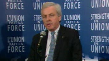 Le secrétaire général adjoint aux affaires humanitaires des Nations unies, John Holmes, à la conférence de Montréal Le secrétaire général adjoint aux affaires humanitaires des Nations unies, John Holmes, à la conférence de Montréal