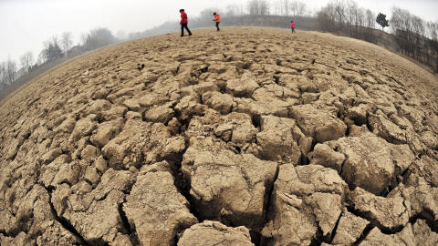 Le lac Hubei, dans la province chinoise du Henan, s'est asséché cette année. Le lac Hubei, dans la province chinoise du Henan, s'est asséché cette année.