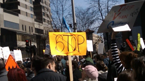 Manifestations contre le budget Bachand Manifestations contre le budget Bachand