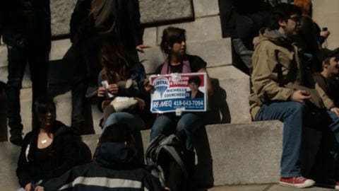 Manifestation contre le budget Bachand Manifestation contre le budget Bachand
