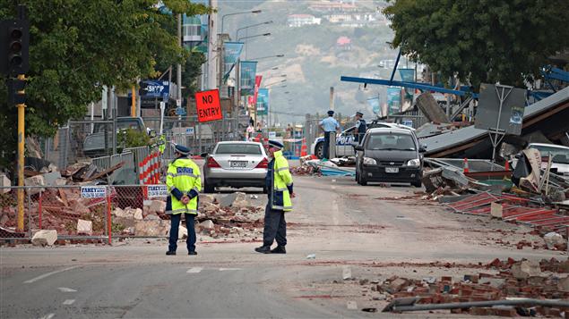 Une rue de Christchurch le 23 février 2011. Une rue de Christchurch le 23 février 2011.