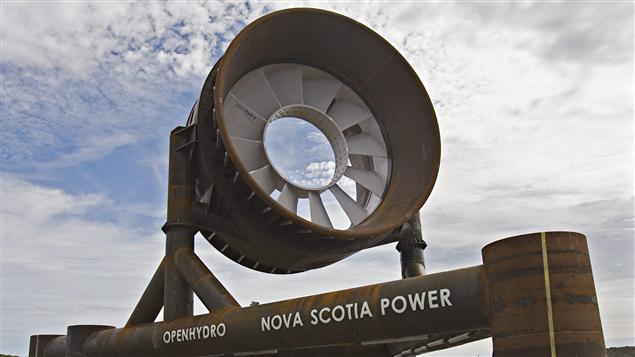 Une turbine de centrale marémotrice en Nouvelle-Écosse. Une turbine de centrale marémotrice en Nouvelle-Écosse.
