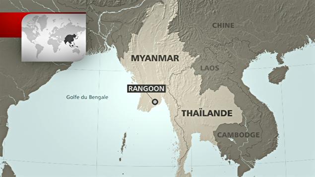 Carte de la région du Myanmar Carte de la région du Myanmar
