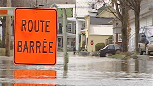 La rivière Chaudière est sortie de son lit à Sainte-Marie en Beauce. La rivière Chaudière est sortie de son lit à Sainte-Marie en Beauce.