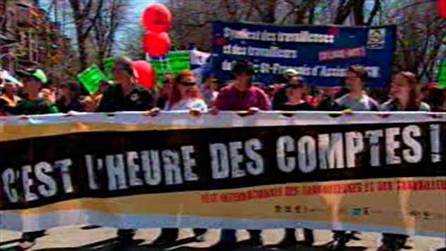 Manifestation à l'occasion de la Fête internationale des travailleurs Manifestation à l'occasion de la Fête internationale des travailleurs