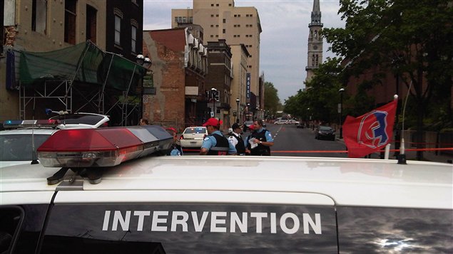 Le lieu de la fusillade sur la rue Saint-Denis, à Montréal Le lieu de la fusillade sur la rue Saint-Denis, à Montréal