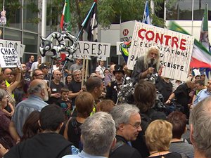 La manifestation pour une commission d'enquête publique à Montréal