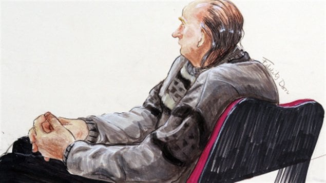 Croquis de Robert Pickton en cour Croquis de Robert Pickton en cour