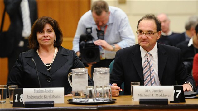 Les juges Andromache Karakatsanis et Michael Moldaver ont comparu devant un comité parlementaire. Les juges Andromache Karakatsanis et Michael Moldaver ont comparu devant un comité parlementaire.