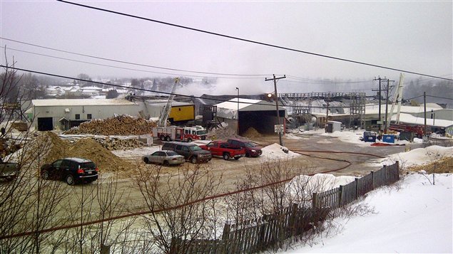 L'incendie à la scierie Eacom à Timmins L'incendie à la scierie Eacom à Timmins