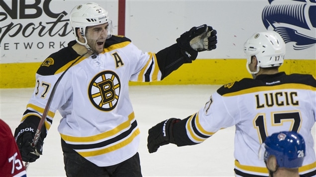 Patrice Bergeron et Milan Lucic Patrice Bergeron et Milan Lucic