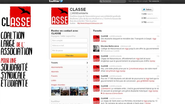Le fil Twitter de la CLASSE Le fil Twitter de la CLASSE