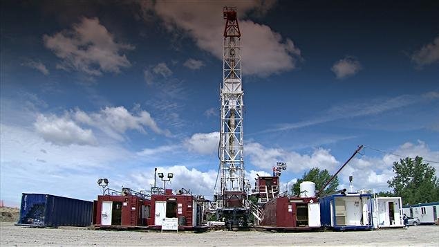 Un puit de gaz de schiste Un puit de gaz de schiste