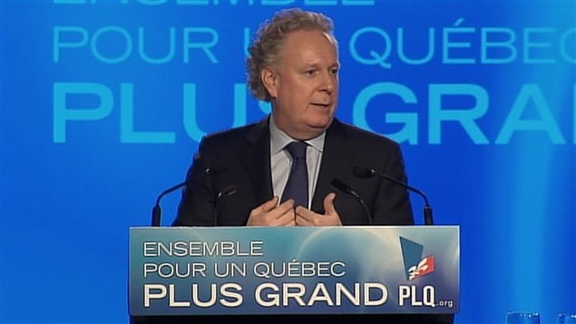 Jean Charest lors de son discours de clôture du conseil général du Parti libéral du Québec, à Victoriaville Jean Charest lors de son discours de clôture du conseil général du Parti libéral du Québec, à Victoriaville
