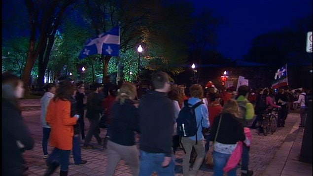 La manifestation à Québec. La manifestation à Québec.