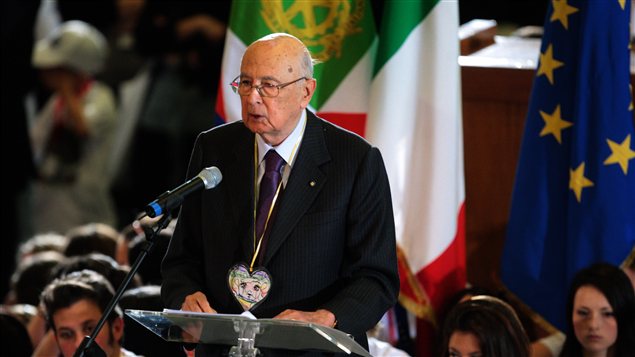 Le président italien Giorgio Napolitano à l'occasion d'une cérémonie rendant hommage au juge assassiné Giovanni Falcone. Le président italien Giorgio Napolitano à l'occasion d'une cérémonie rendant hommage au juge assassiné Giovanni Falcone.