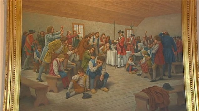 Tableau illustrant la déportation des Acadiens Tableau illustrant la déportation des Acadiens