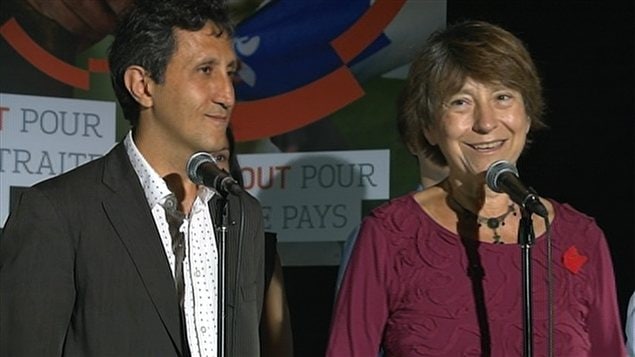 Les porte-parole de Québec solidaire, Amir Khadir et Françoise David. Les porte-parole de Québec solidaire, Amir Khadir et Françoise David.