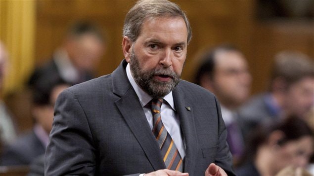 Le chef néo-démocrate Thomas Mulcair à la Chambre des communes, jeudi le 27 septembre 2012 Le chef néo-démocrate Thomas Mulcair à la Chambre des communes, jeudi le 27 septembre 2012