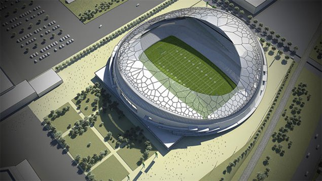 Plan préliminaire du futur stade de Regina Plan préliminaire du futur stade de Regina