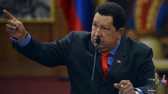 Le président Chavez lors de la rencontre avec la presse internationale. Le président Chavez lors de la rencontre avec la presse internationale.