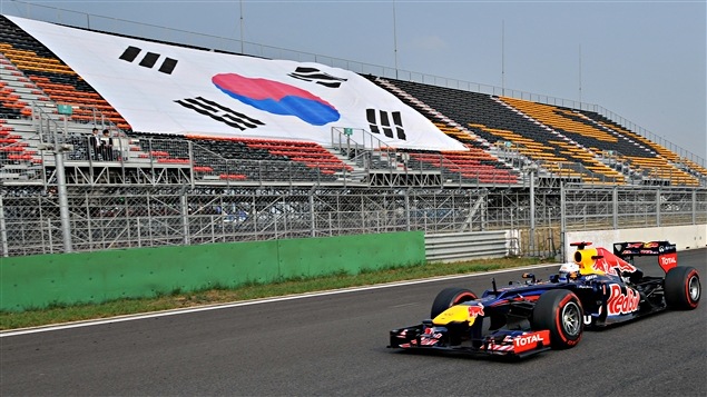 Sebastian Vettel sur la piste de Yeongam Sebastian Vettel sur la piste de Yeongam