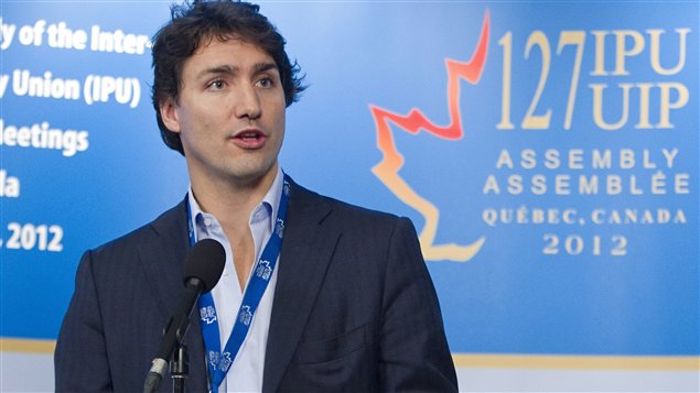 Justin Trudeau, lors de son passage à Québec Justin Trudeau, lors de son passage à Québec
