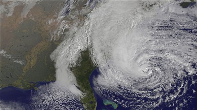 Image satellite de l'ouragan Sandy le 28 octobre 2012 Image satellite de l'ouragan Sandy le 28 octobre 2012