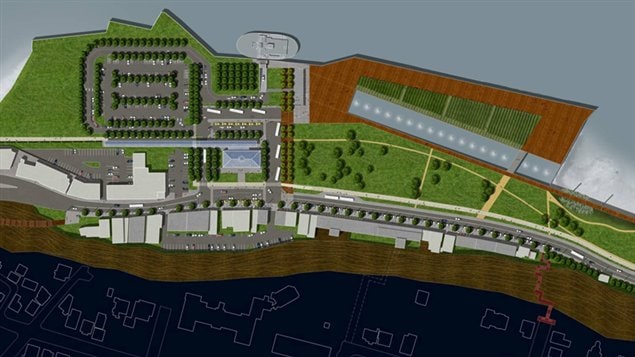 Un aperçu du projet de revitalisation du secteur de la traverse à Lévis. Un aperçu du projet de revitalisation du secteur de la traverse à Lévis.