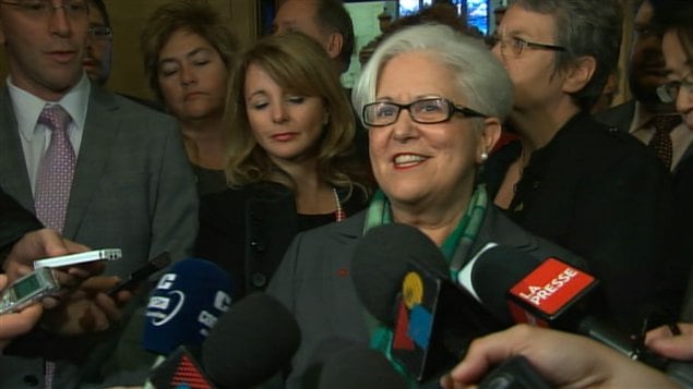 Louise Harel en point de presse après l'élection de Michael Applebaum Louise Harel en point de presse après l'élection de Michael Applebaum
