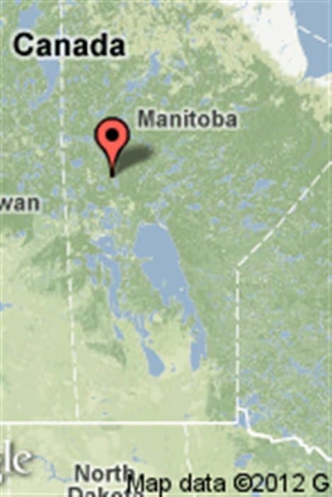 Carte indiquant l'emplacement de Snow Lake au Manitoba Carte indiquant l'emplacement de Snow Lake au Manitoba
