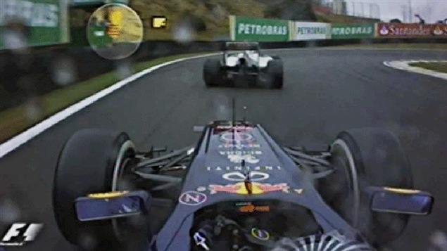 Sebastian Vettel au 9e tour du GP du Brésil Sebastian Vettel au 9e tour du GP du Brésil