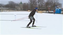 L'ancien fondeur Pierre Harvey a pu tester le parcours mardi matin. L'ancien fondeur Pierre Harvey a pu tester le parcours mardi matin.