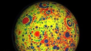 Cette image montre les champs de gravité de la Lune Cette image montre les champs de gravité de la Lune