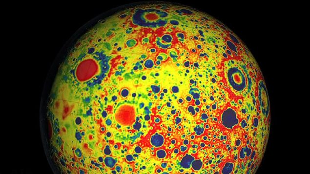 Cette image montre les champs de gravité de la Lune Cette image montre les champs de gravité de la Lune