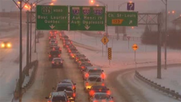 Les voies enneigées dans la régions de Québec Les voies enneigées dans la régions de Québec