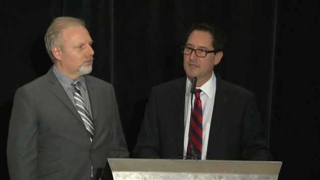 Le ministre responsable de la région de Montréal, Jean-François Lisée, et le maire de Montréal, Michael Applebaum Le ministre responsable de la région de Montréal, Jean-François Lisée, et le maire de Montréal, Michael Applebaum