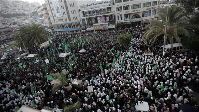 Les manifestants dans le centre de Naplouse Les manifestants dans le centre de Naplouse