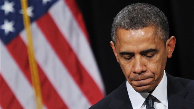 Le président américain Barack Obama lors de la cérémonie oecuménique du 16 décembre 2012 Le président américain Barack Obama lors de la cérémonie oecuménique du 16 décembre 2012