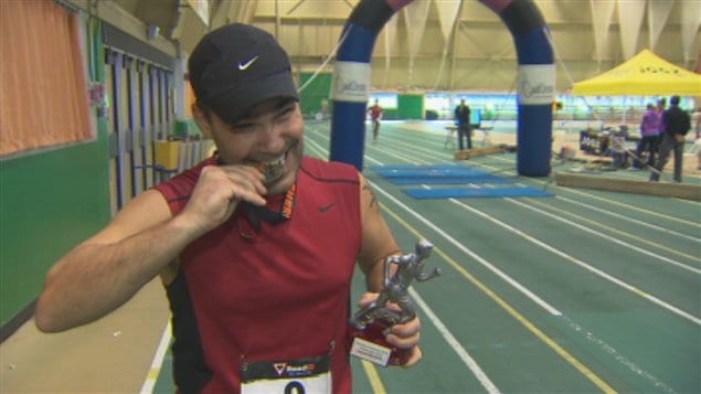 Sherbrooke a accueilli une première édition d'un marathon intérieur ce week-end. Sherbrooke a accueilli une première édition d'un marathon intérieur ce week-end.