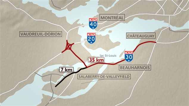 Le nouveau tronçon de la partie ouest de l'autoroute 30 s'étend sur 42 km. Le nouveau tronçon de la partie ouest de l'autoroute 30 s'étend sur 42 km.