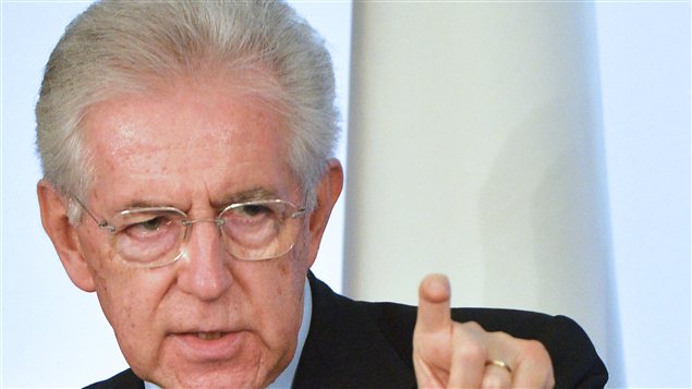 Mario Monti, chef du gouvernement démissionnaire Mario Monti, chef du gouvernement démissionnaire