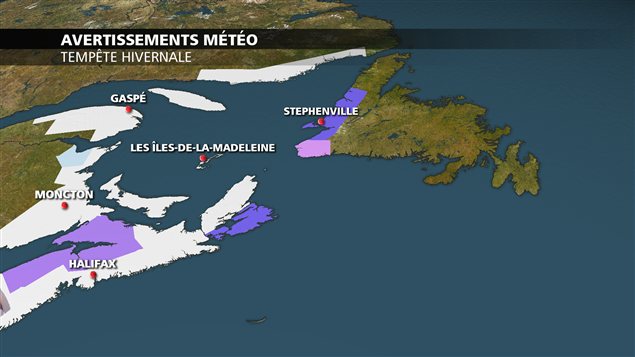 Carte des régions qui seront touchées par la tempête. Carte des régions qui seront touchées par la tempête.