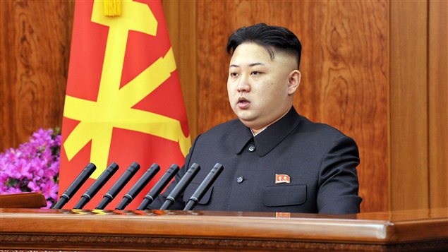Kim Jong Un lors de son allocution du Nouvel An Kim Jong Un lors de son allocution du Nouvel An