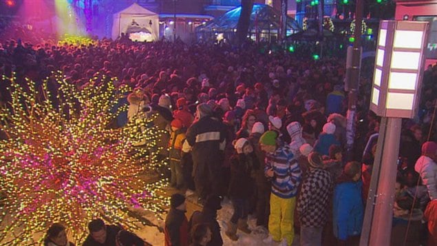 Spectacle du Nouvel an sur la Grande Allée à Québec. Spectacle du Nouvel an sur la Grande Allée à Québec.