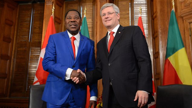 Le président du Bénin Thomas Boni Yayi et le premier ministre Stephen Harper Le président du Bénin Thomas Boni Yayi et le premier ministre Stephen Harper