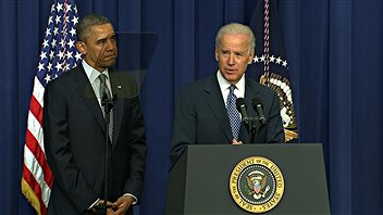 Barack Obama et Joe Biden en conférence de presse Barack Obama et Joe Biden en conférence de presse