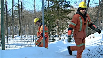 Des travailleurs d'Hydro-Québec ont dû rétablir le service pour environ 1800 de ses clients. Des travailleurs d'Hydro-Québec ont dû rétablir le service pour environ 1800 de ses clients.